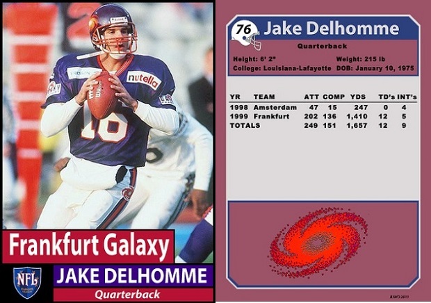Jake Delhomme with the Frankfurt Galaxy in 1999 (Willie O'Burke/Bill Jones)