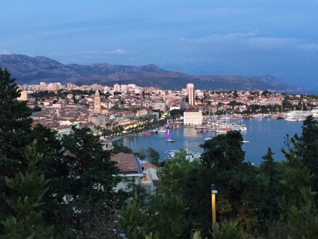 A view above the beautiful coastline of Split, Croatia.