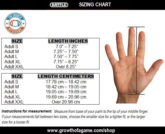Wilson Football Gloves Size Chart