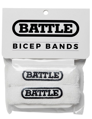 Battle Bicep Bands White 1