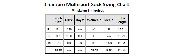 Sock Length Chart