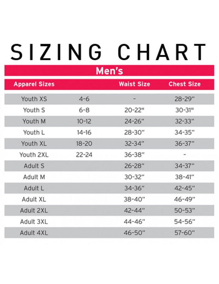 Football Girdle Size Chart